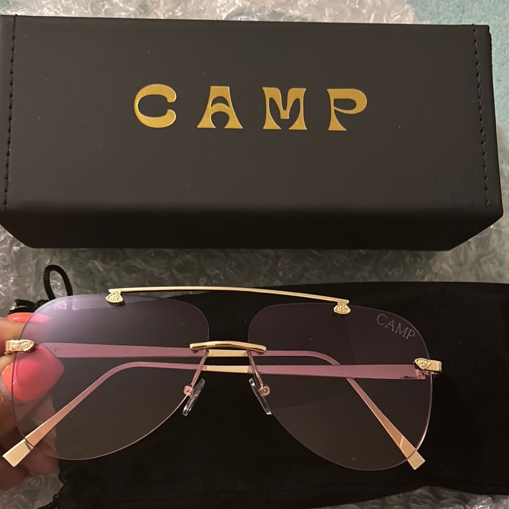 Pink and Gold Women's Sunglasses - Picture 1 of 3